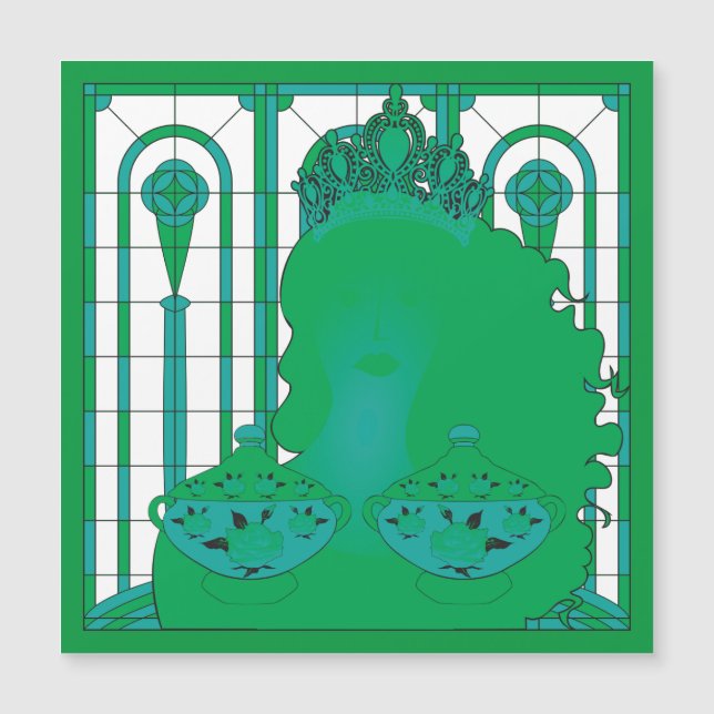 Green Queen Magnet Card (Front)