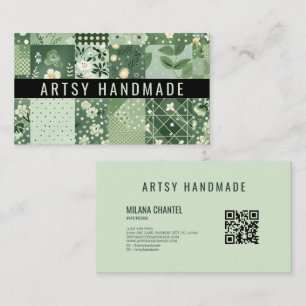 Green Quilt Patchwork Handmade Clothing Business Card