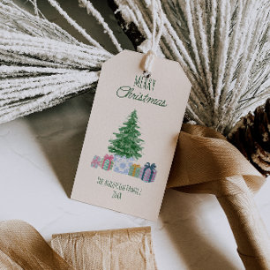 Green Quirky Colourful Christmas Presents Tree Gift Tags