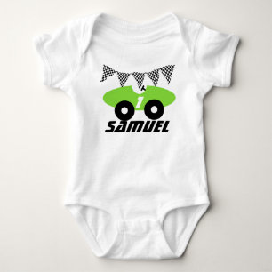 Green Race Car Baby Bodysuit