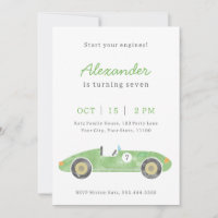 Green race car birthday