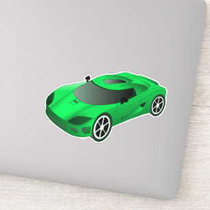 Green Race Car Contour