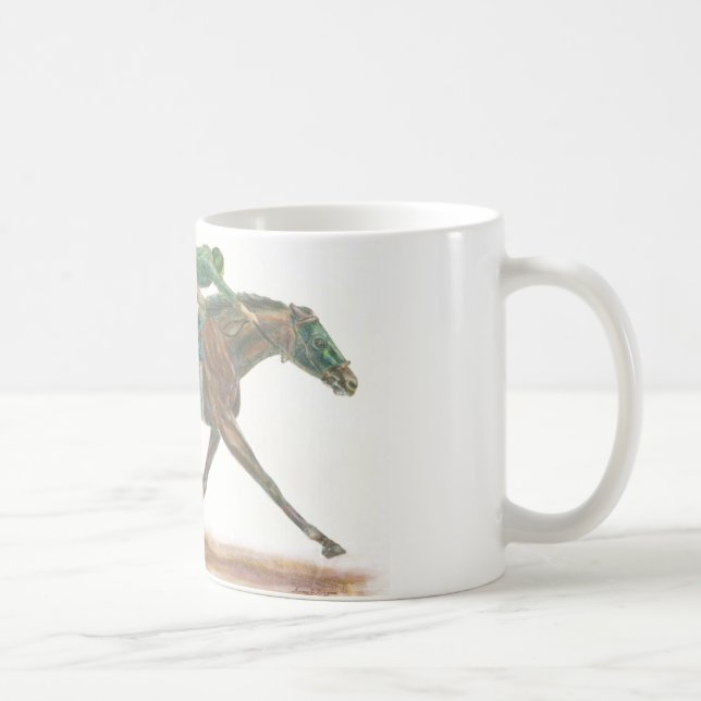 Green Race horse and jockey Coffee Mug (Right)
