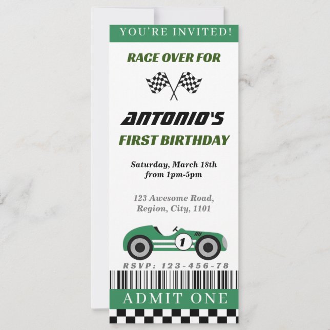 Green Race Invitation (Front)