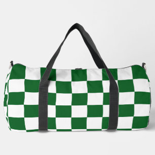 Green Racing Chequered Flag Display Customisable Duffle Bag