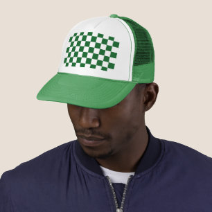 Green Racing Chequered Flag Display Customisable Trucker Hat