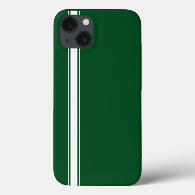 Green Racing Stripe Case-Mate iPhone Case (Back)
