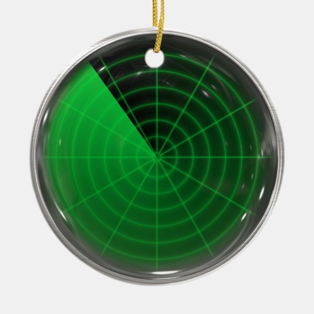 green radar pattern ceramic tree decoration (Front)