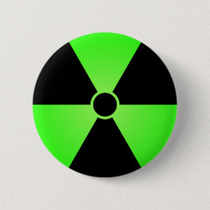 Green Radiation Symbol 6 Cm Round Badge