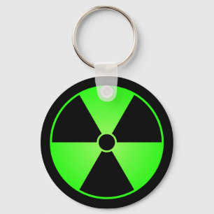 Green Radiation Symbol Keychain