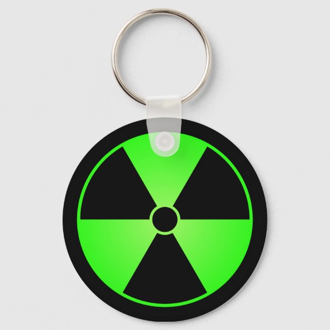Green Radiation Symbol Keychain (Front)