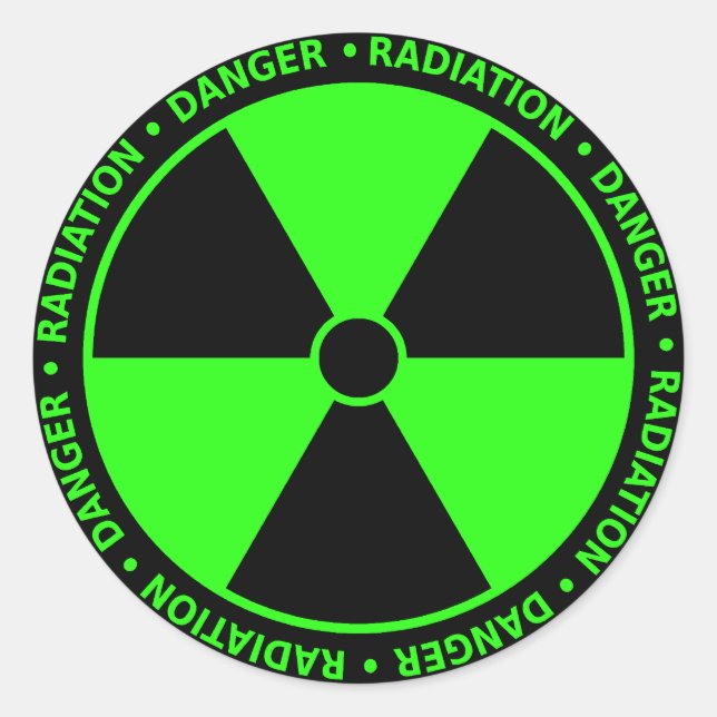 Green Radiation Symbol Sticker (Front)