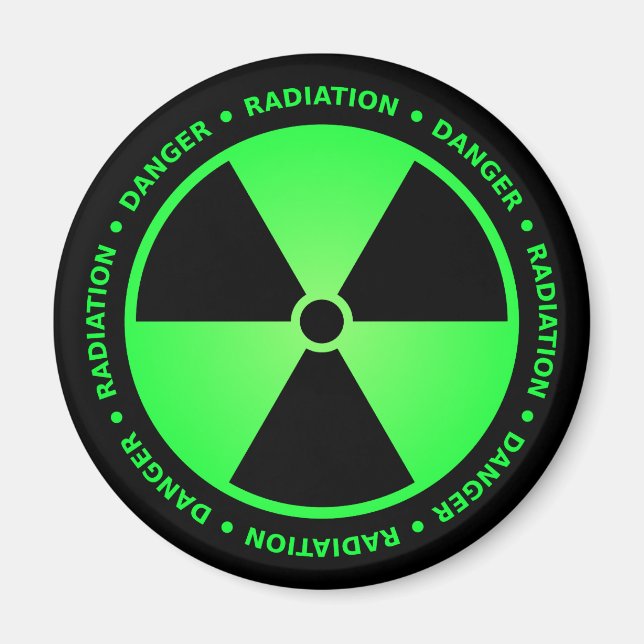 Green Radiation Warning Magnet (Front)