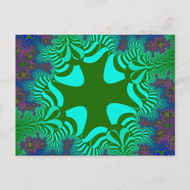 Green Rainbow Cross Postcard (Front)