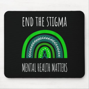 Green Rainbow End The Stigma Mental Health S Aware Mouse Mat