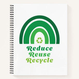 Green Rainbow Environmental Reduce Reuse Recycle Notebook