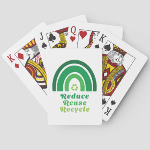 Green Rainbow Environmental Reduce Reuse Recycle Playing Cards