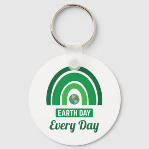 Green Rainbow Environmentalism Earth Day Every Day Key Ring