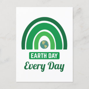 Green Rainbow Environmentalism Earth Day Every Day Postcard