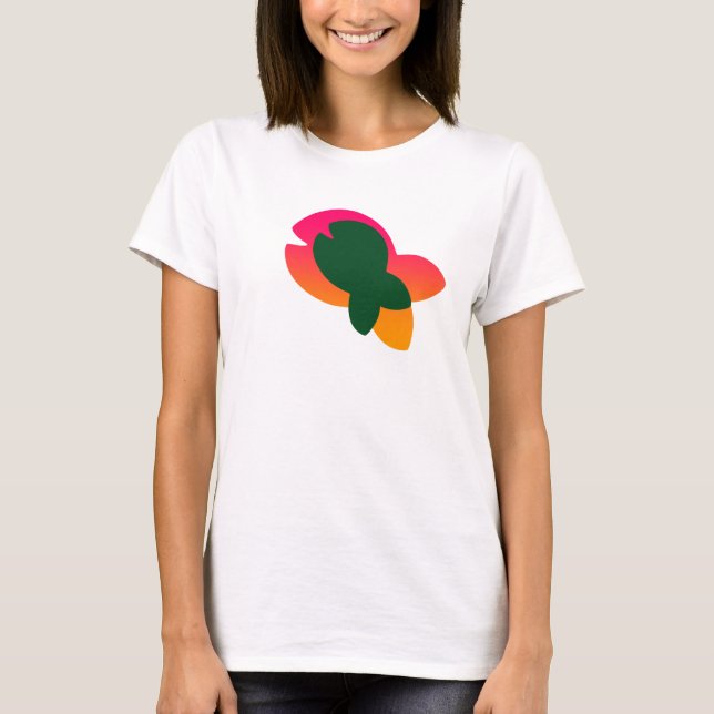 Green Rainbow Fish Logo  T-Shirt (Front)