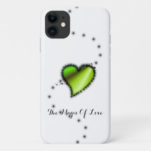 Green Rainbow Heart with Stars , The Magic Of Love iPhone 11 Case