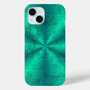 Green Rainbow in Elephant Skin Leather Optik iPhone 15 Case