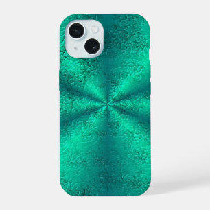 Green Rainbow in Elephant Skin Leather Optik iPhone 15 Case