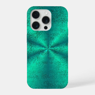 Green Rainbow in Elephant Skin Leather Optik iPhone 15 Pro Case