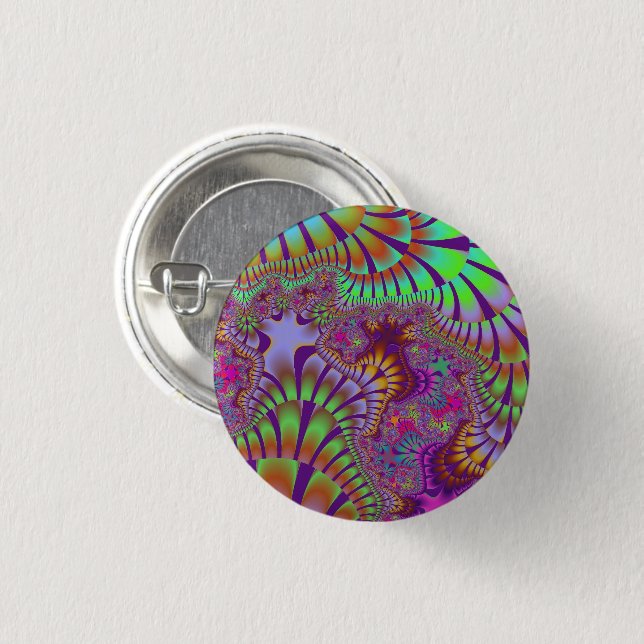 Green Rainbow Melt 3 Cm Round Badge (Front & Back)