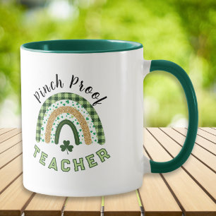 Green Rainbow Pinch Proof Teacher St Patrick's Day Mug