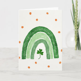 Green Rainbow Shamrock Card
