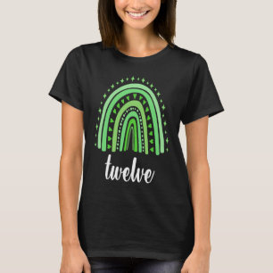 Green Rainbow Twelve Year Old 12 Bday 12th Birthda T-Shirt