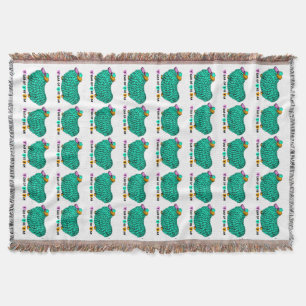 Green Ram Chinese Year Zodiac Throw Blanket