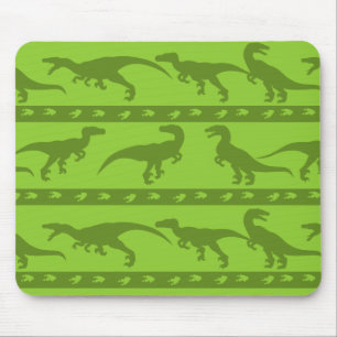 Green Raptor Pattern Mouse Mat