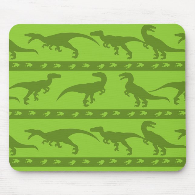Green Raptor Pattern Mouse Mat (Front)
