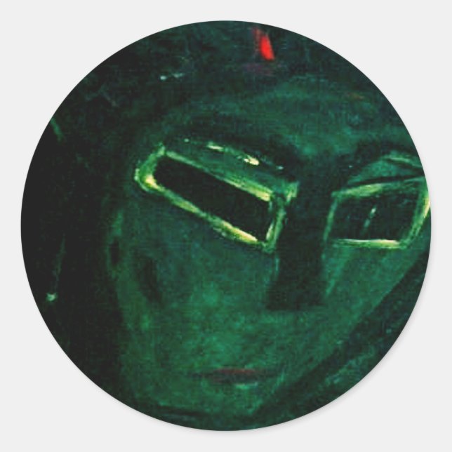 GREEN RASTA CLASSIC ROUND STICKER (Front)