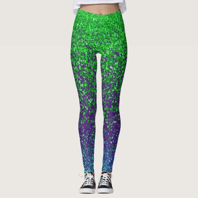 Green raster 2 sides 01.b Purple BG Leggings (Front)