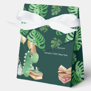 Green Rawr Dinosaur Storybook Balloon Baby Shower Favour Box