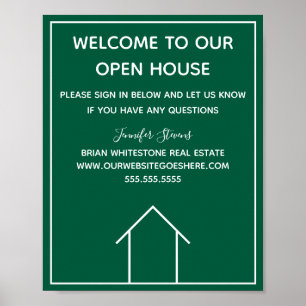 Green Real Estate Company Custom Open House Poster
