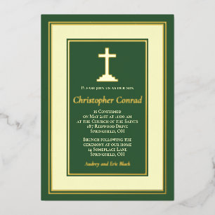Green Real Gold Foil Catholic Confirmation