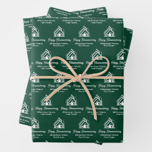 Green Realtor Custom Real Estate Company Wrapping Paper Sheet