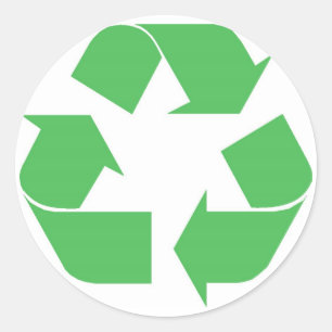 Green recycle classic round sticker