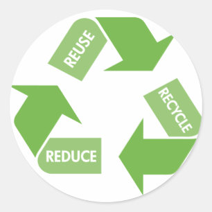 Green Recycle Reuse Reduce Classic Round Sticker
