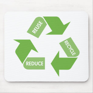 Green Recycle Reuse Reduce Mouse Mat