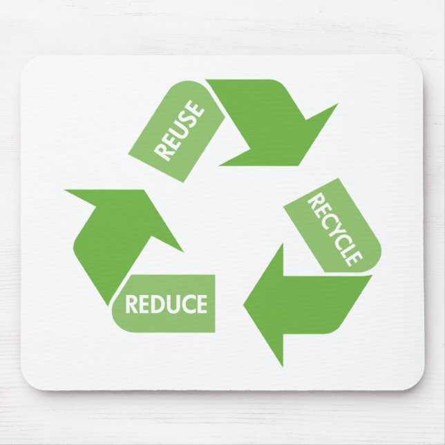 Green Recycle Reuse Reduce Mouse Mat (Front)