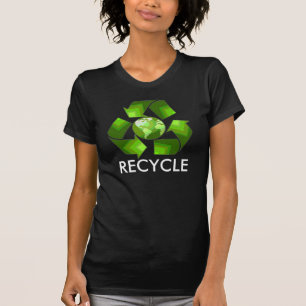 Green recycle shirt on dark