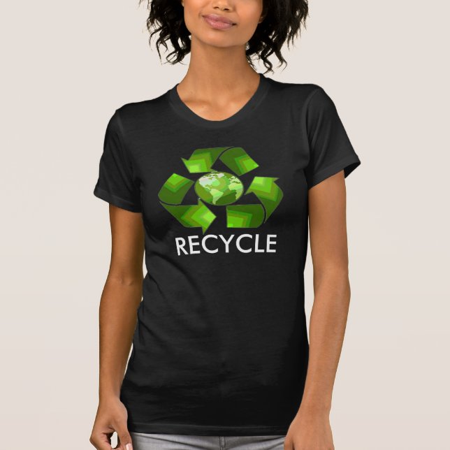 Green recycle shirt on dark (Front)
