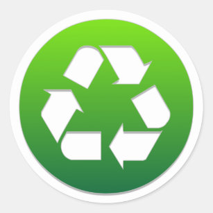 Green Recycle Sign Classic Round Sticker