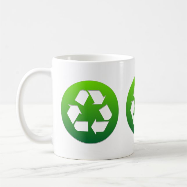 Green Recycle Sign Coffee Mug (Left)
