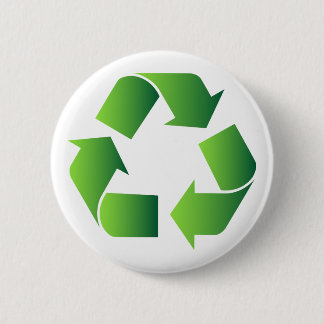 Green Recycle Symbol 6 Cm Round Badge